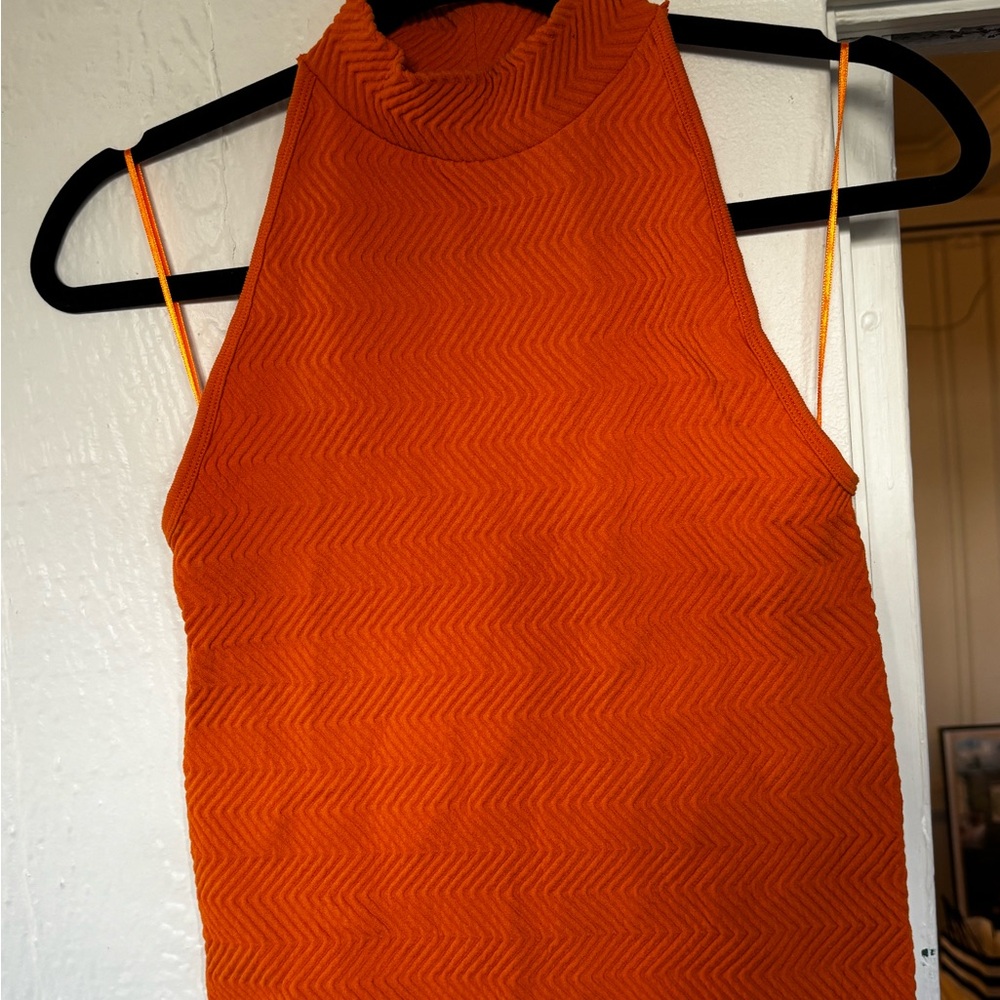 Orange Sleeveless Women's Top halter